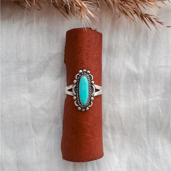 Size 9 vintage turquoise accent ring - Picture 1 of 4